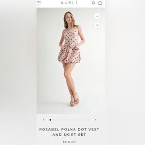 NWT MABLE polka-dot Vest & Skirt Set